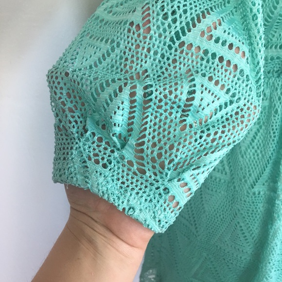 LEL Mint/Aqua Lace Dress Size M/L - Picture 6 of 7